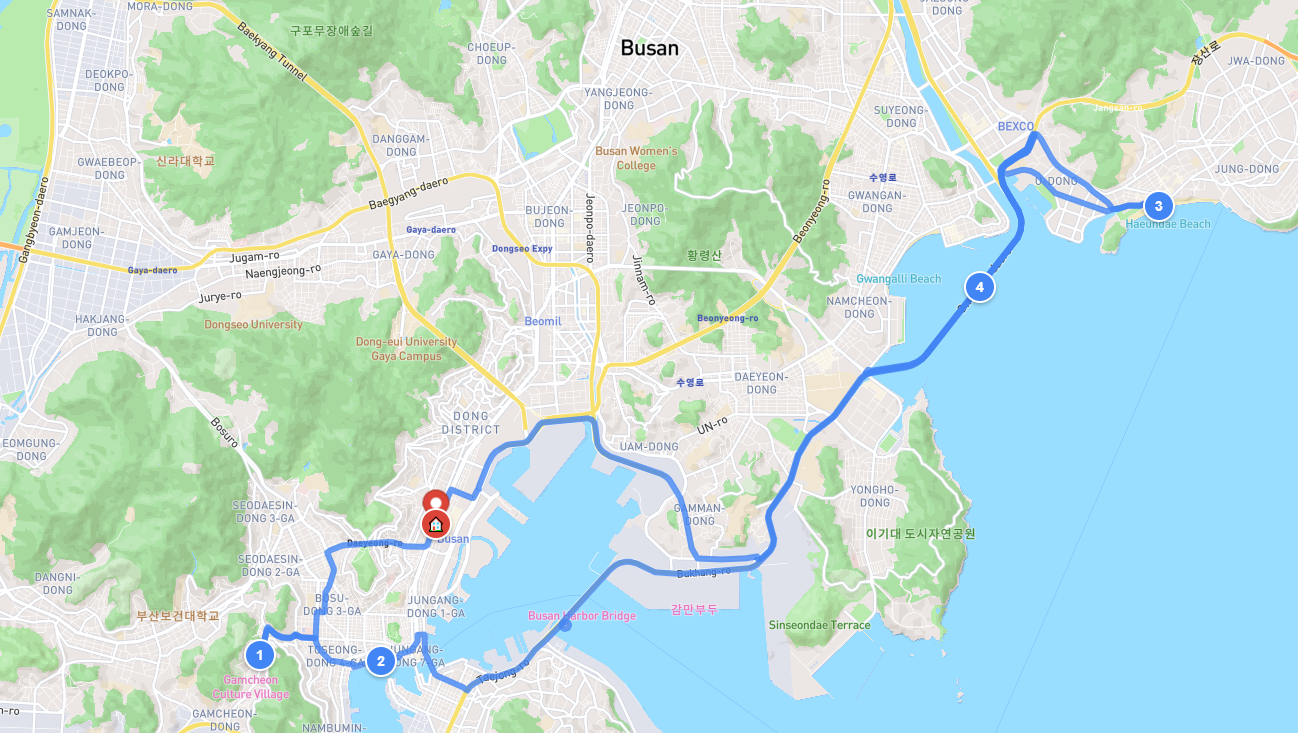 Busan route map