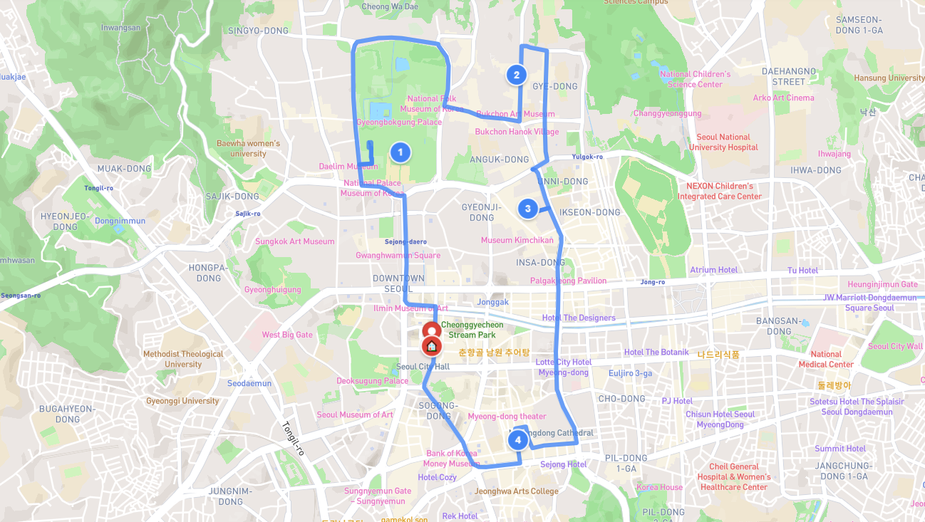 Seoul route map