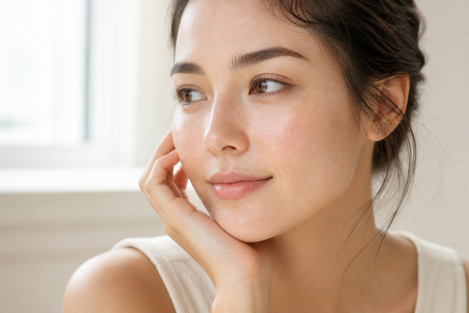 Natural skin close-up for pores and texture